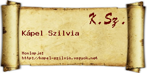 Kápel Szilvia névjegykártya
