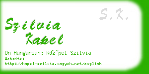 szilvia kapel business card